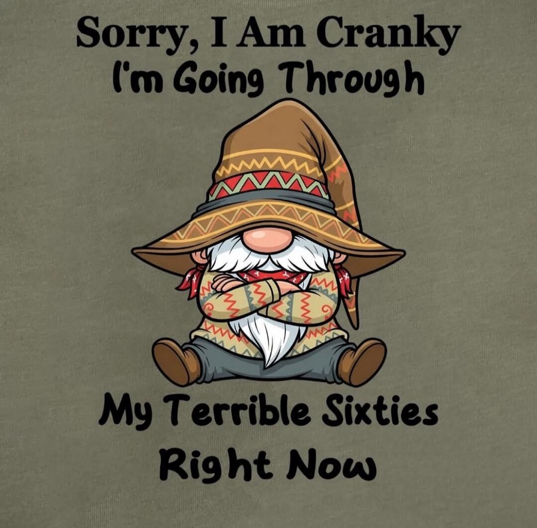 Sorry, I Am Cranky I'm Going Through My Terrible Sixties Right Now