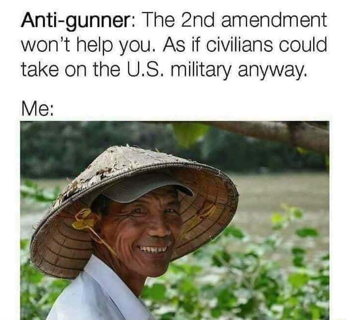 Anti gunner The 2nd amendment wont help you As if civilians could take on the US military anyway