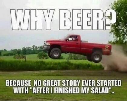 WHY BEER? BECAUSE NO GREAT STORY EVER STARTED WITH 