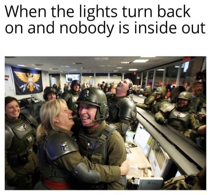 When the lights turn back on and nobody is inside out