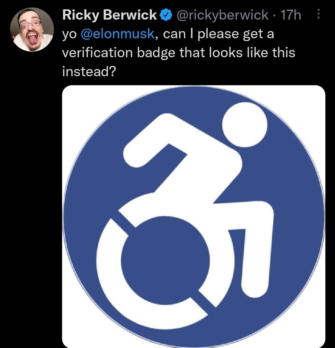 Ricky Berwick verification badge that looks like this instead