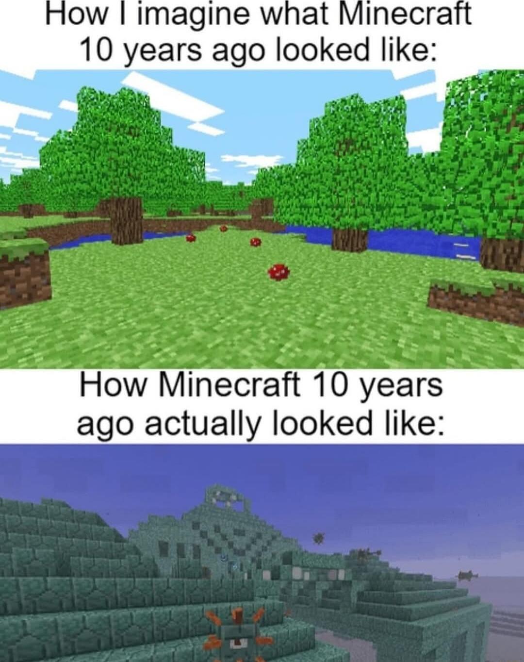 ow Imagine what Minecra 10 years ago looked like How Minecraft 10 years ago actually looked like