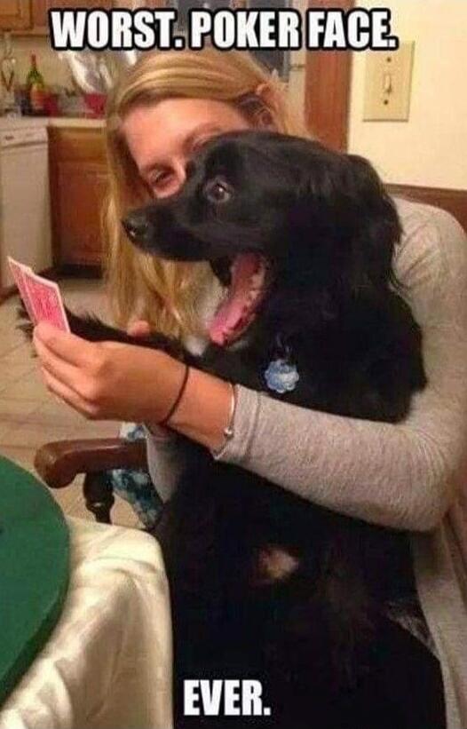 WORST. POKER FACE. EVER.