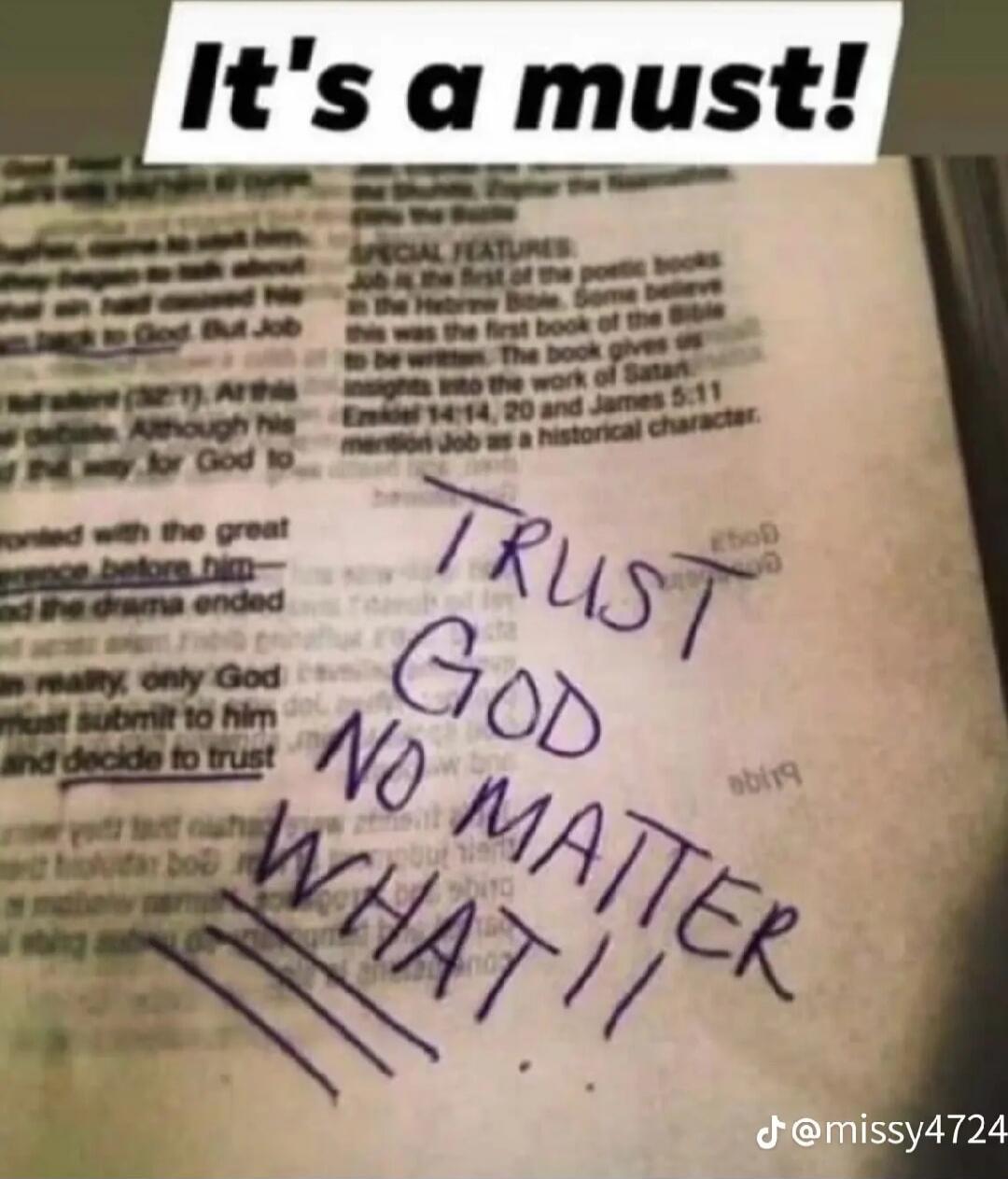 I TRUST GOD NO MATTER WHAT!!