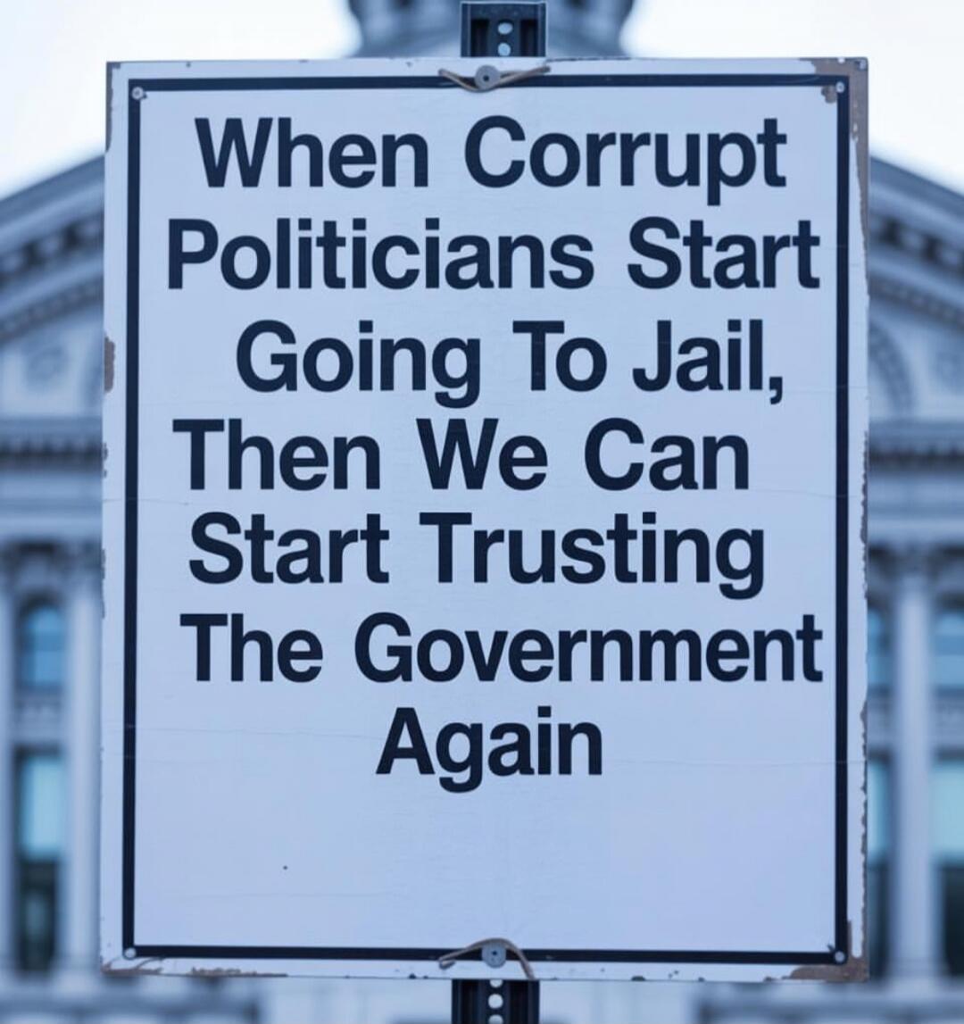 When Corrupt Politicians Start Going To Jail, Then We Can Start Trusting The Government Again