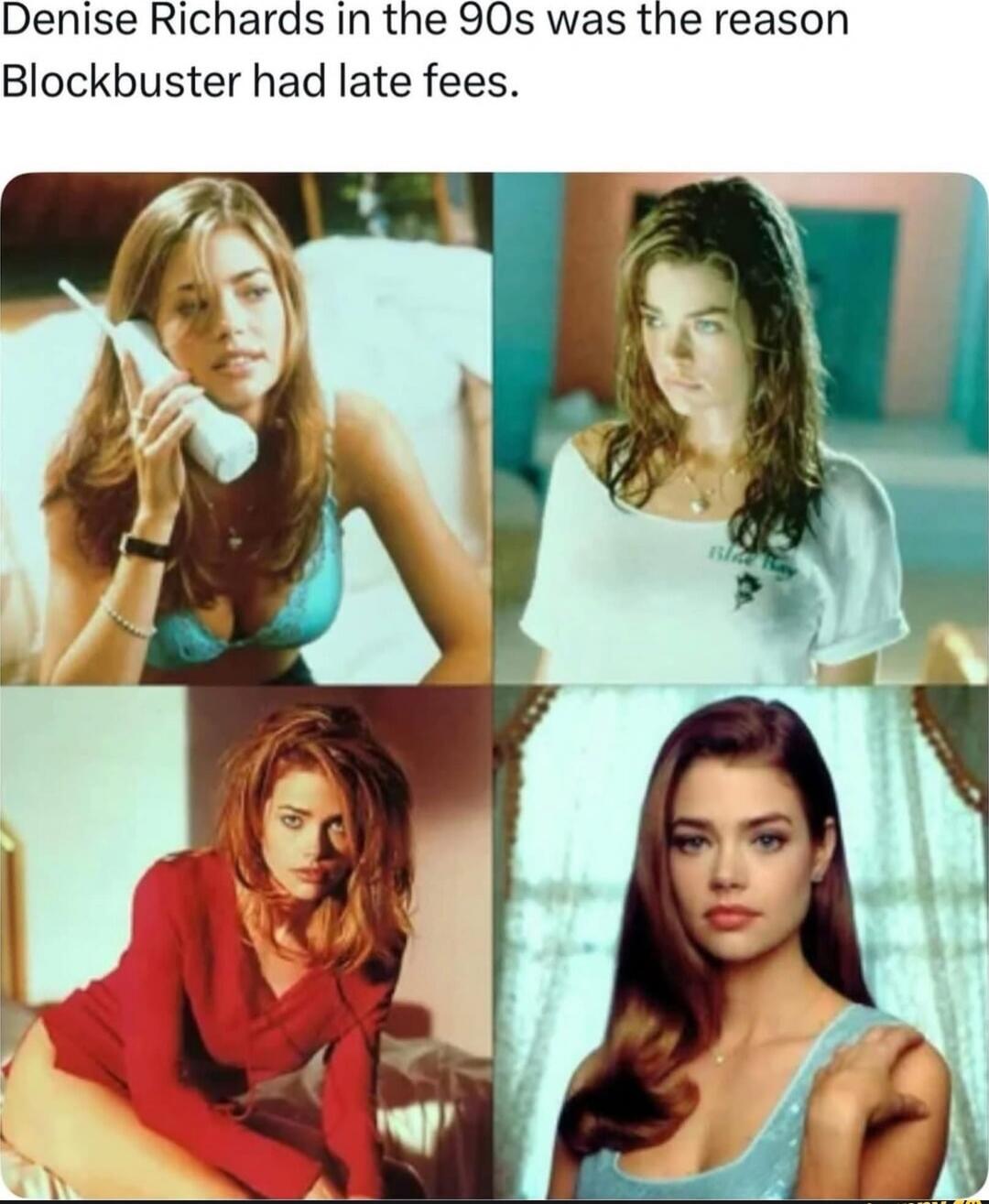 Denise Richards in the 90s was the reason Blockbuster had late fees.