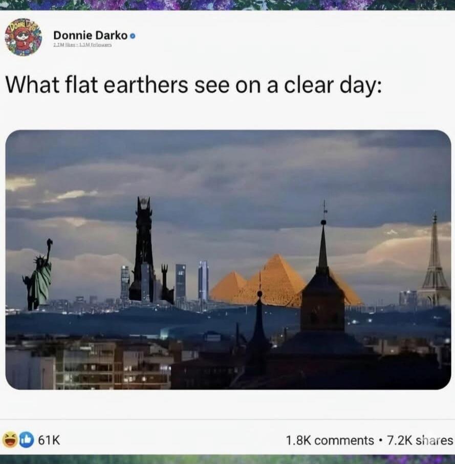 What flat earthers see on a clear day: