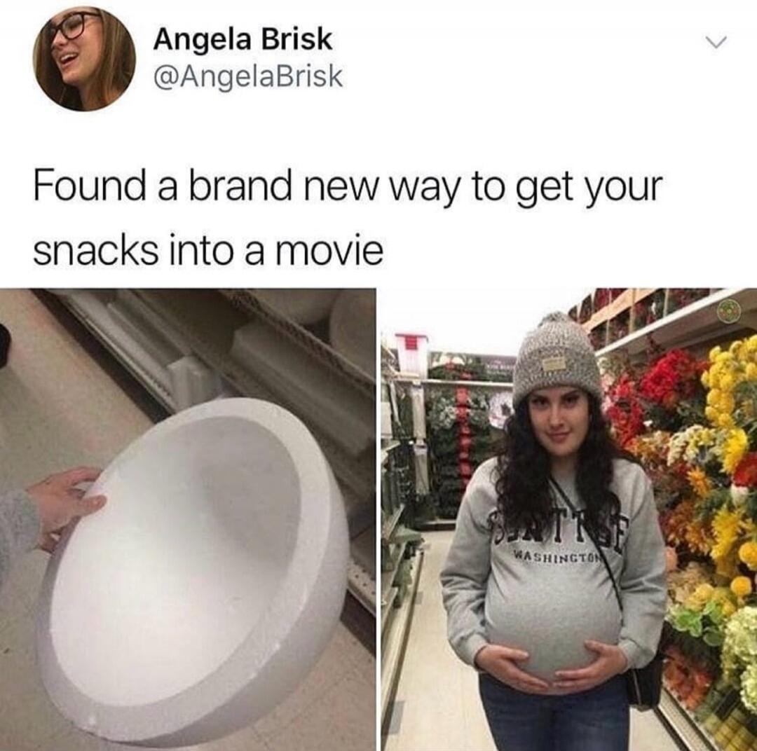 Found a brand new way to get your snacks into a movie