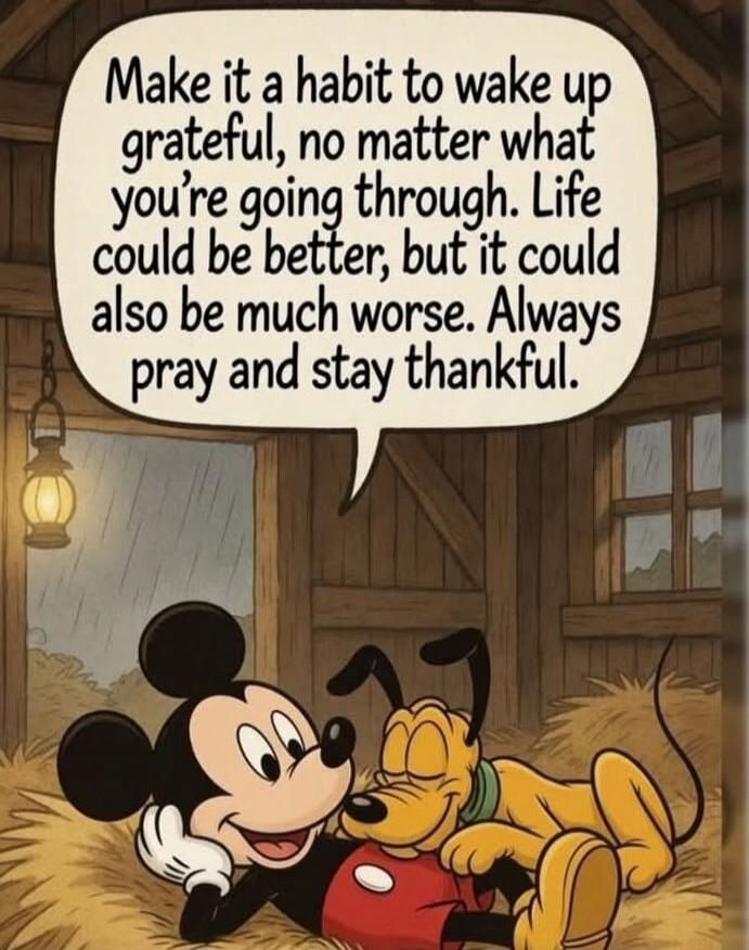 Make it a habit to wake up grateful, no matter what you're going through. Life could be better, but it could also be much worse. Always pray and stay thankful.
