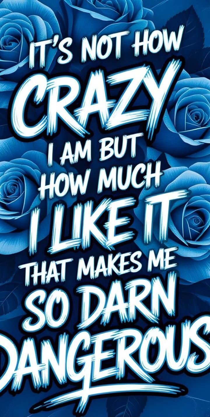 IT'S NOT HOW CRAZY I AM BUT HOW MUCH I LIKE IT THAT MAKES ME SO DARN DANGEROUS