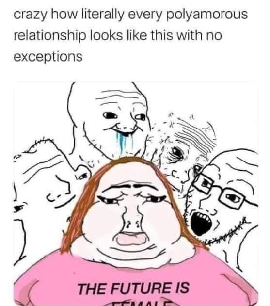 crazy how literally every polyamorous relationship looks like this with no exceptions