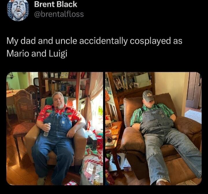 Brent Black CEIERIETGES My dad and uncle accidentally cosplayed as VERER