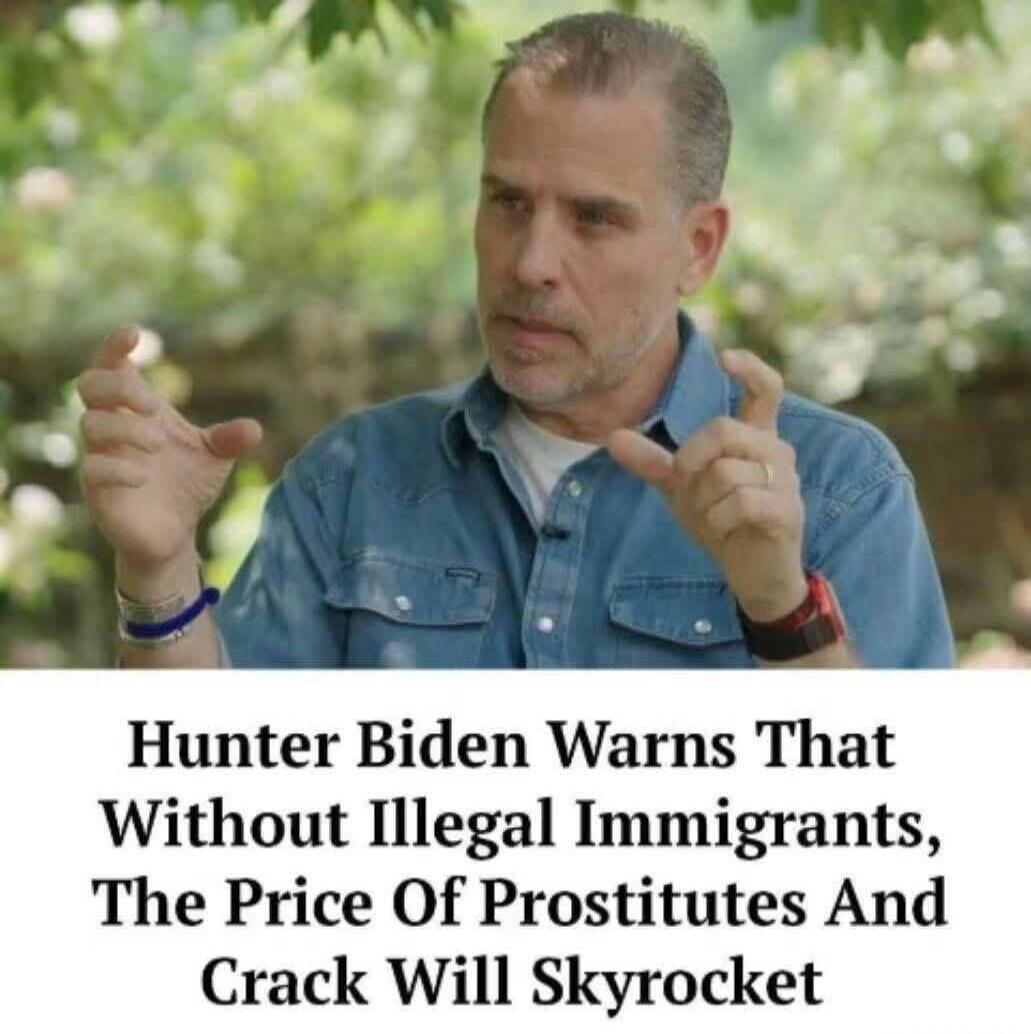Hunter Biden Warns That Without Illegal Immigrants, The Price Of Prostitutes And Crack Will Skyrocket