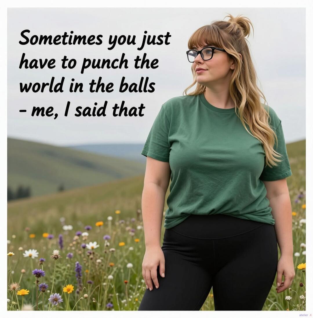 Sometimes you just have to punch the world in the balls - me, I said that