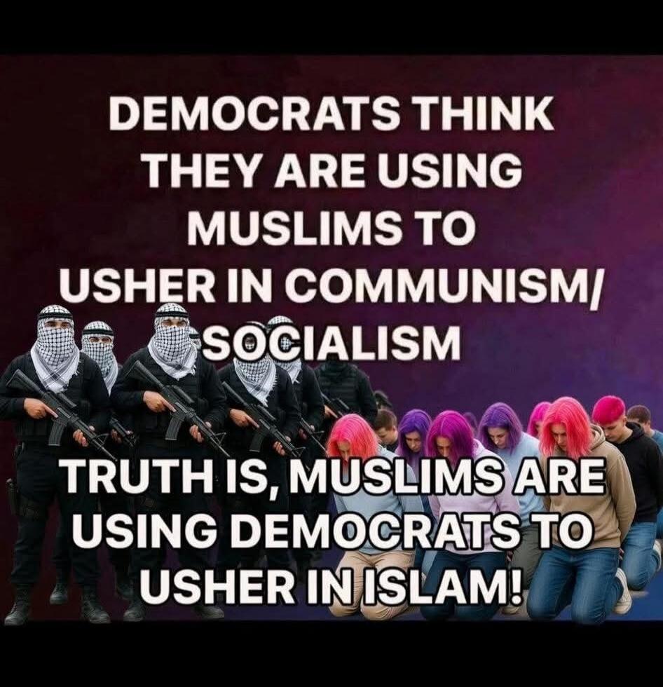 DEMOCRATS THINK THEY ARE USING MUSLIMS TO USHER IN COMMUNISM/SOCIALISM TRUTH IS, MUSLIMS ARE USING DEMOCRATS TO USHER IN ISLAM!