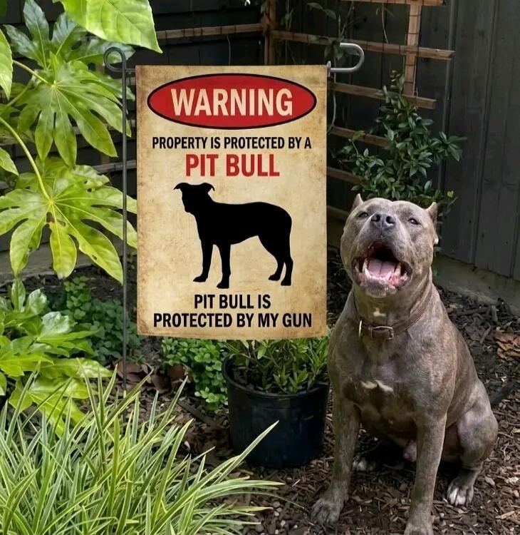 WARNING PROPERTY IS PROTECTED BY A PIT BULL PIT BULL IS PROTECTED BY MY GUN