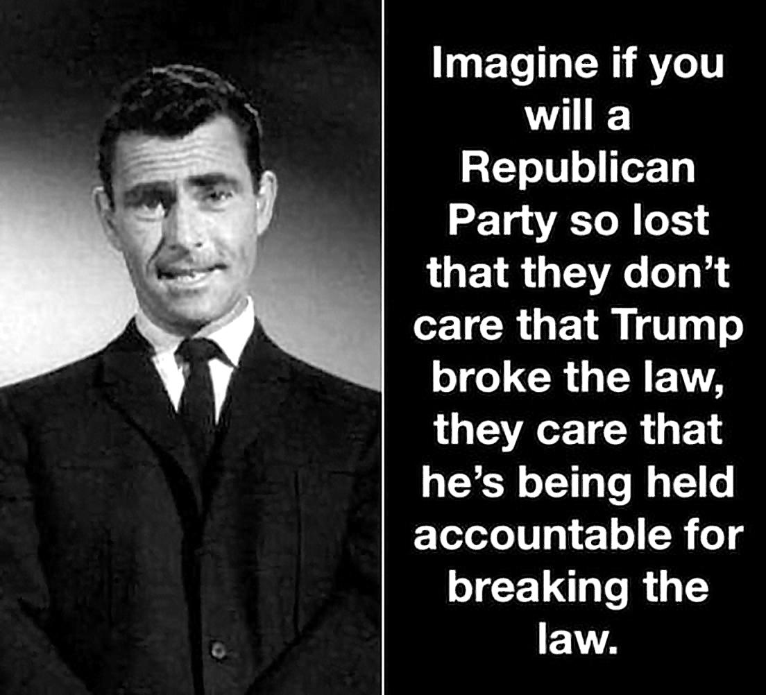 ET N YT will a Republican Party so lost that they dont TICROE I o170 RN ETA they care that hes being held accountable for JCEING R G law