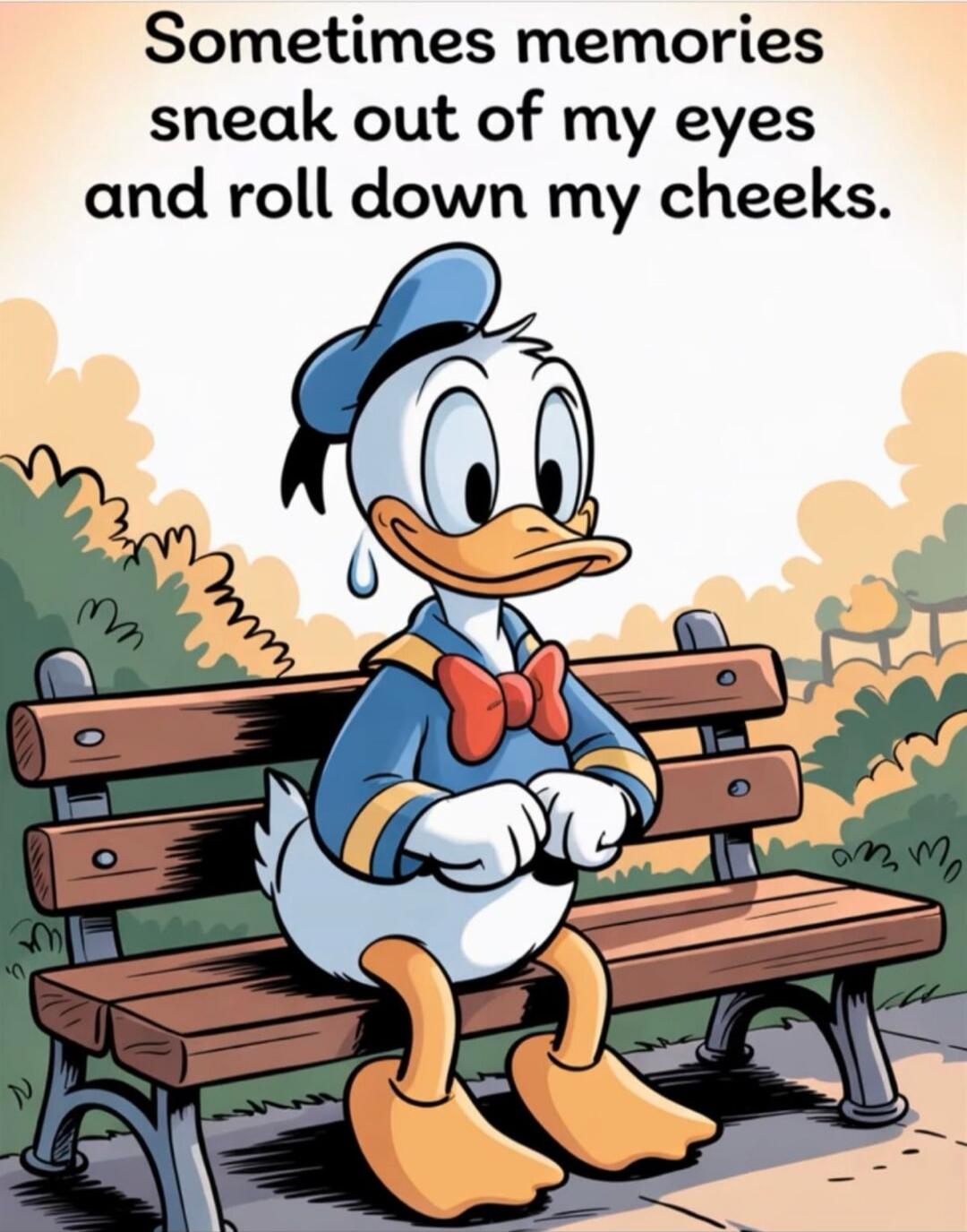 Sometimes memories sneak out of my eyes and roll down my cheeks.