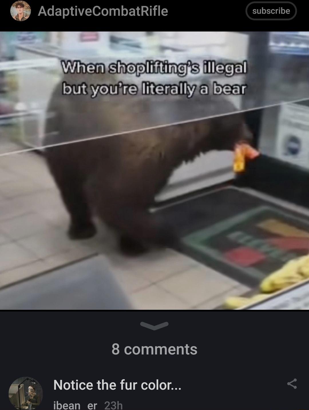 m PV ET T ol T L E TG subscribe 8 comments 7 Notice the fur color B ibean or 23h