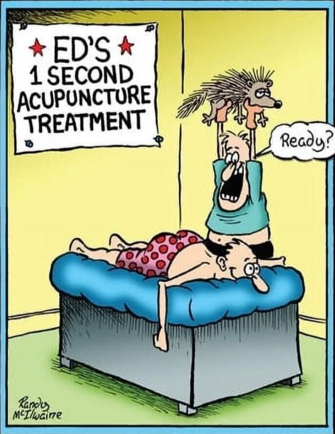 ED'S 1 SECOND ACUPUNCTURE TREATMENT. Ready?