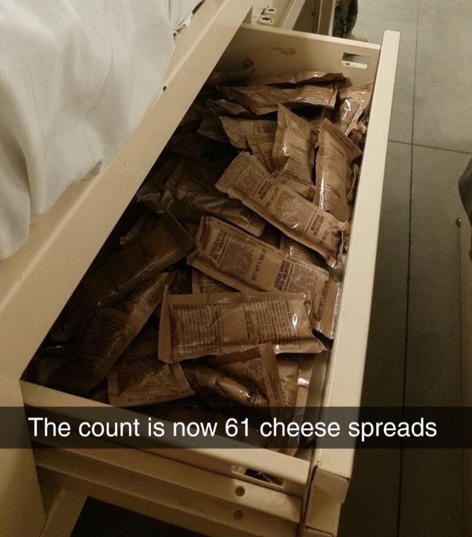 The count is now 61 cheese spreads w i