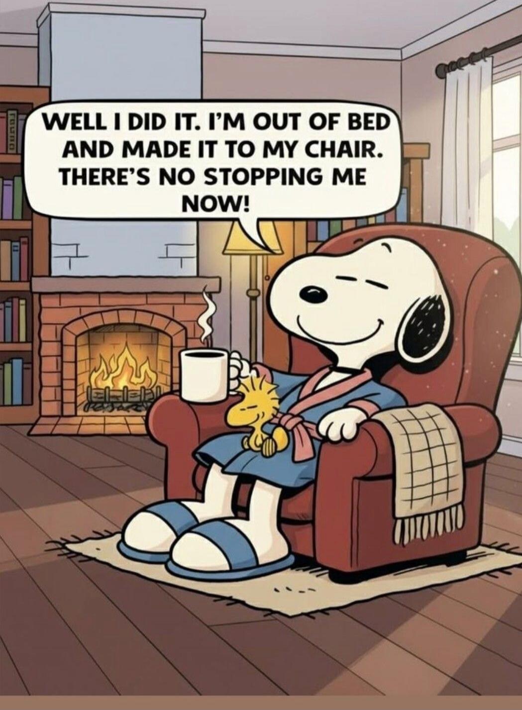 WELL I DID IT. I’M OUT OF BED AND MADE IT TO MY CHAIR. THERE’S NO STOPPING ME NOW!