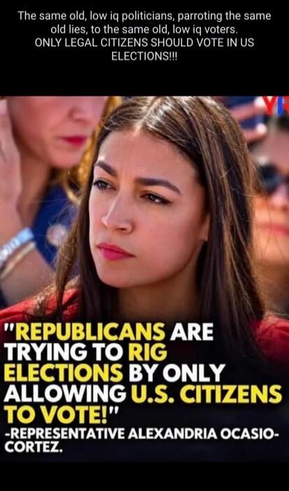 The same old, low iq politicians, parroting the same old lies, to the same old, low iq voters. ONLY LEGAL CITIZENS SHOULD VOTE IN US ELECTIONS!!! 