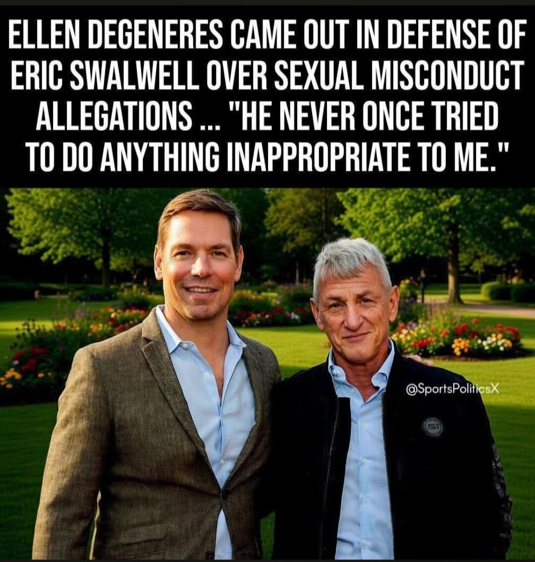 ELLEN DEGENERES CAME OUT IN DEFENSE OF ERIC SWALWELL OVER SEXUAL MISCONDUCT ALLEGATIONS ... 