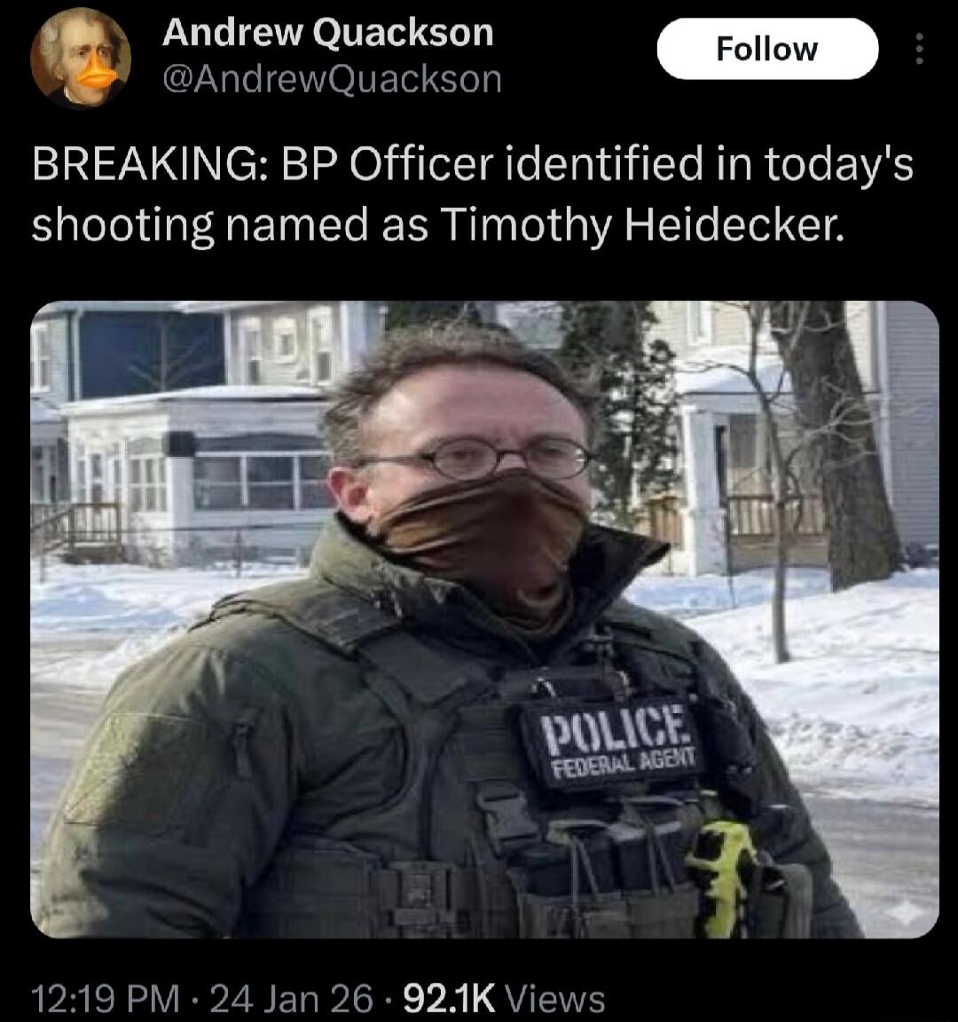 BREAKING: BP Officer identified in today's shooting named as Timothy Heidecker.