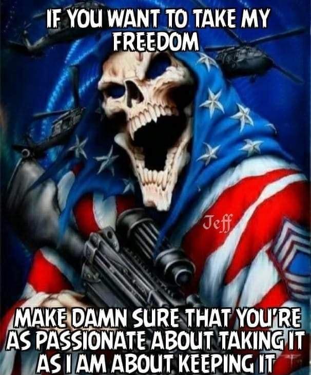 IF YOU WANT TO TAKE MY FREEDOM i y I 2 PNY NANG an A a A MAKEIDAMN SURE THAT YOURE NGIT IS PASSIONATE ABOUT TAKING AS AM ABOUT KEEPING IT