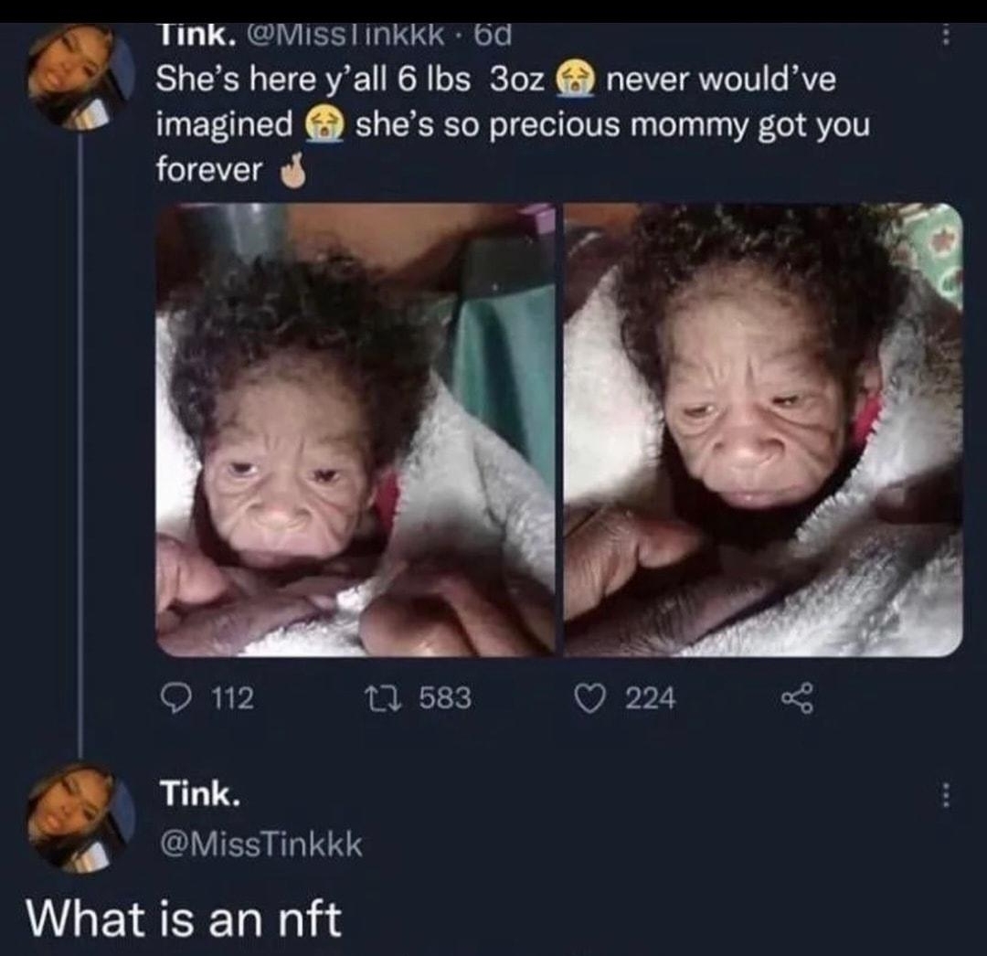 o 3 Tink Miss1inkkk 6d Shes here yall 6 Ibs 30z never wouldve imagined shes so precious mommy got you forever oR1 13 583 Q 224 Tink MissTinkkk ALEEE LN 100R PM 99 Dac 21 Twittar for iPhone