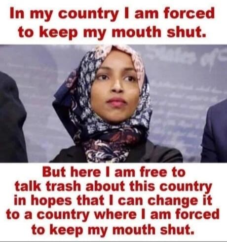 In my country I am forced to keep my mouth shut. But here I am free to talk trash about this country in hopes that I can change it to a country where I am forced to keep my mouth shut.