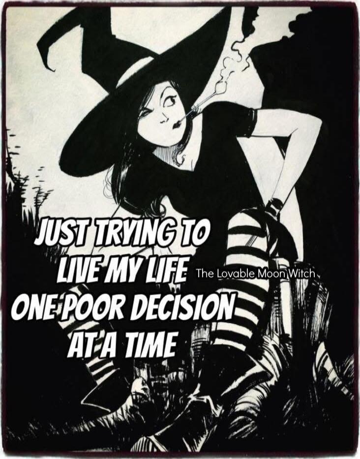Just trying to live my life one poor decision at a time
The Lovable Moon Witch