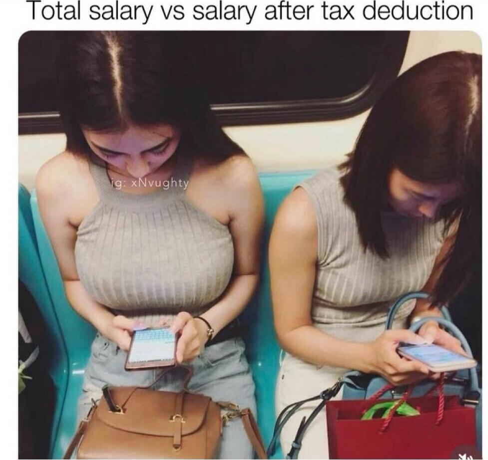 Total salary vs salary after tax deduction