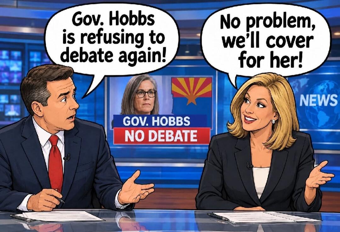 Gov. Hobbs is refusing to debate again! No problem, we'll cover for her! GOV. HOBBS NO DEBATE NEWS