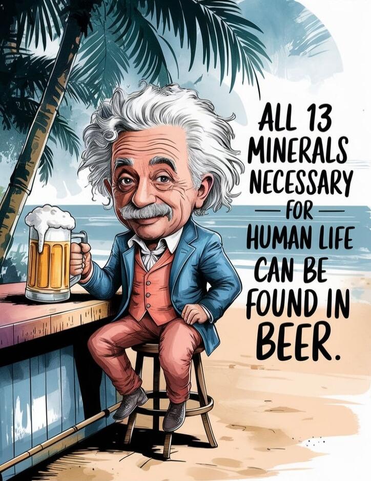 ALL 13 MINERALS NECESSARY FOR HUMAN LIFE CAN BE FOUND IN BEER.