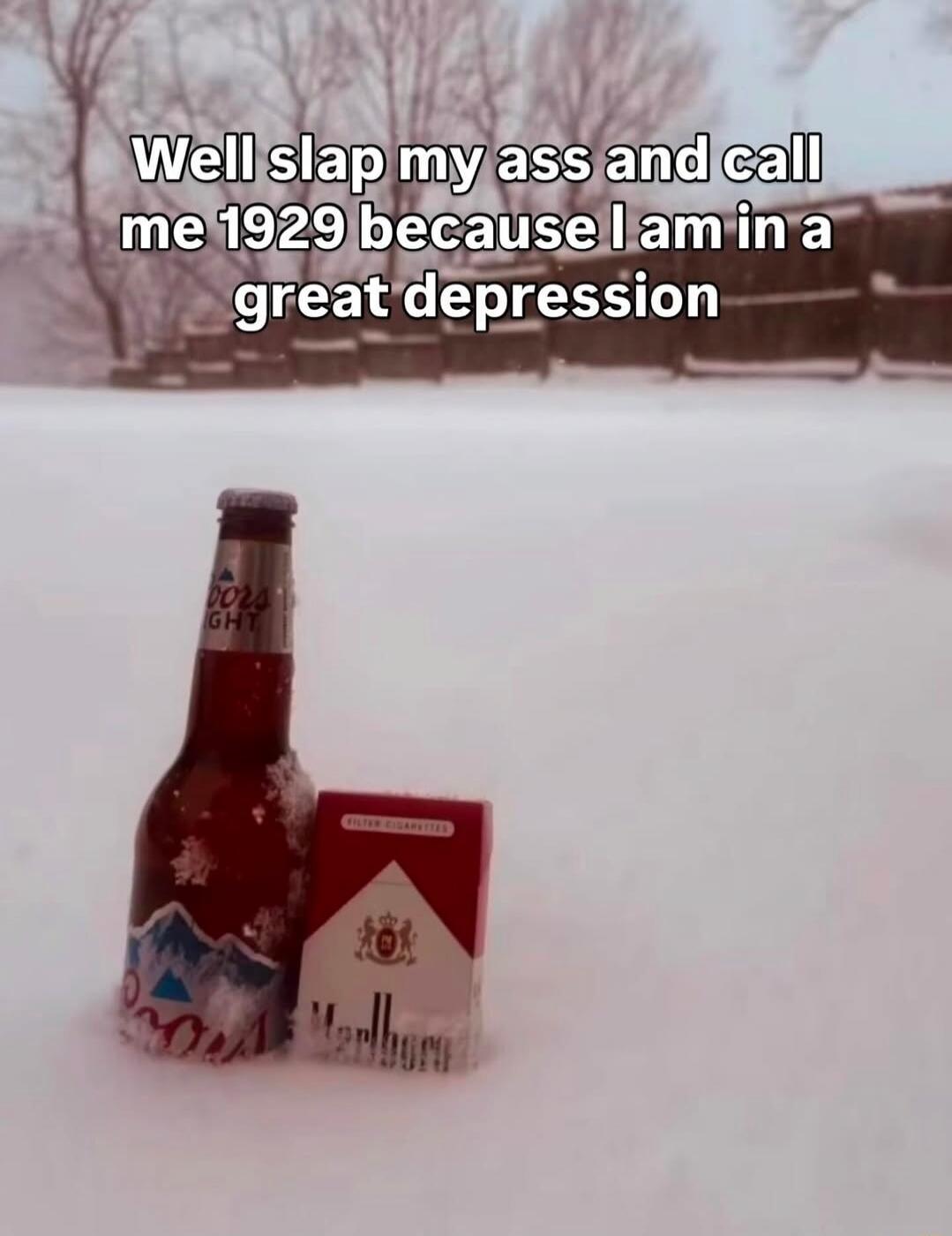 Well slap my ass and call me 1929 because I am in a great depression