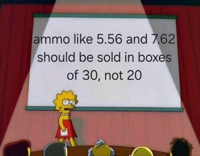mo like 556 and should be sold in boxes of 30 not 20