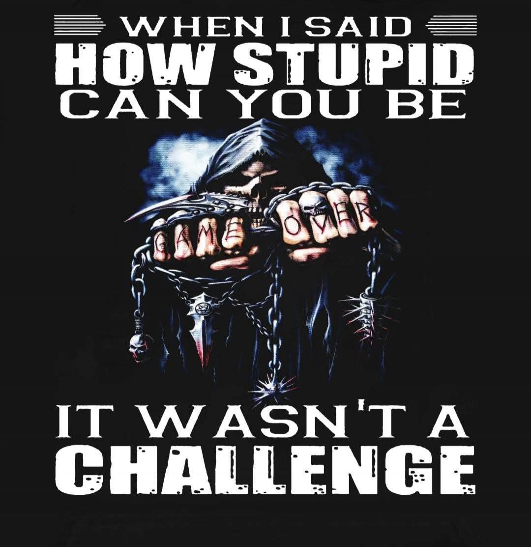 WHEN I SAID HOW STUPID CAN YOU BE IT WASN'T A CHALLENGE