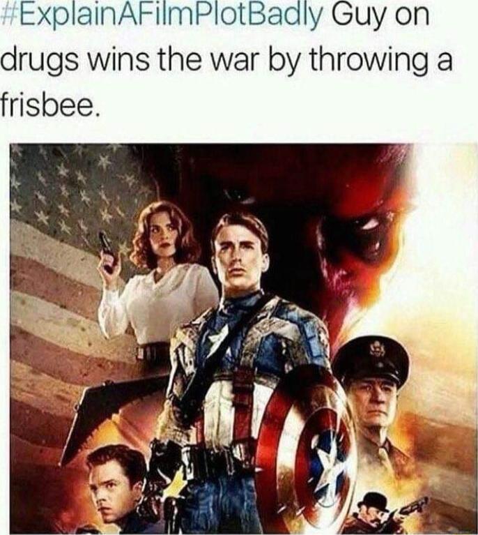 ExplainAFlimPlotBaaly Guy on drugs wins the war by throwing a frisbee