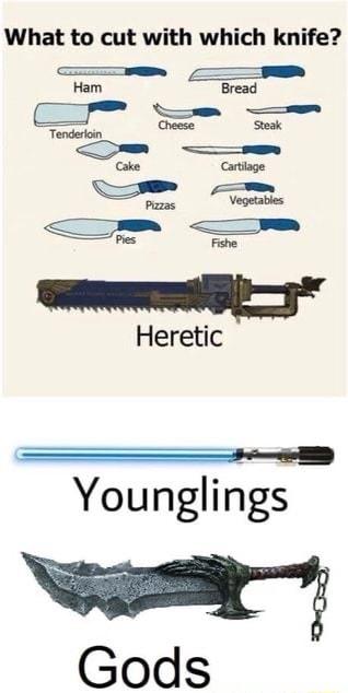 What to cut with which knife Al Younglihgs oy Gods
