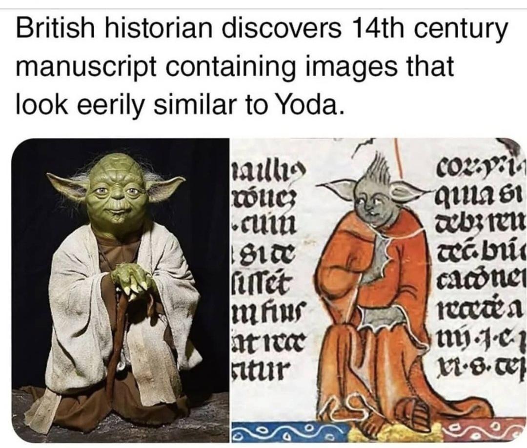 British historian discovers 14th century manuscript containing images that look eerily similar to Yoda