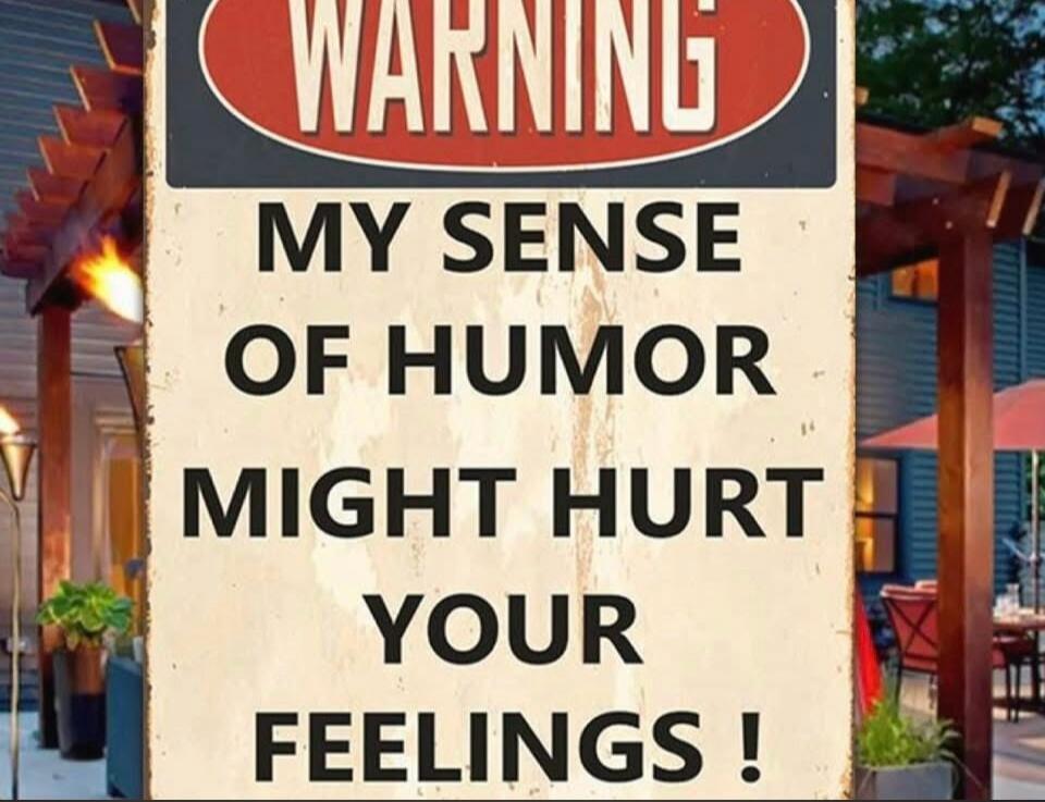 WARNING MY SENSE OF HUMOR MIGHT HURT YOUR FEELINGS !
