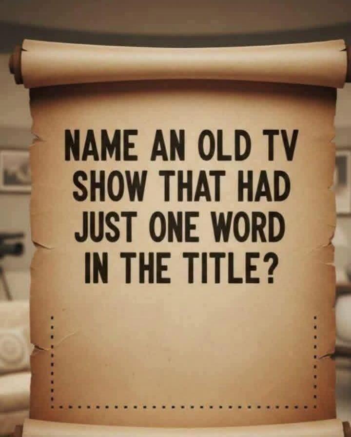 NAME AN OLD TV SHOW THAT HAD JUST ONE WORD IN THE TITLE?