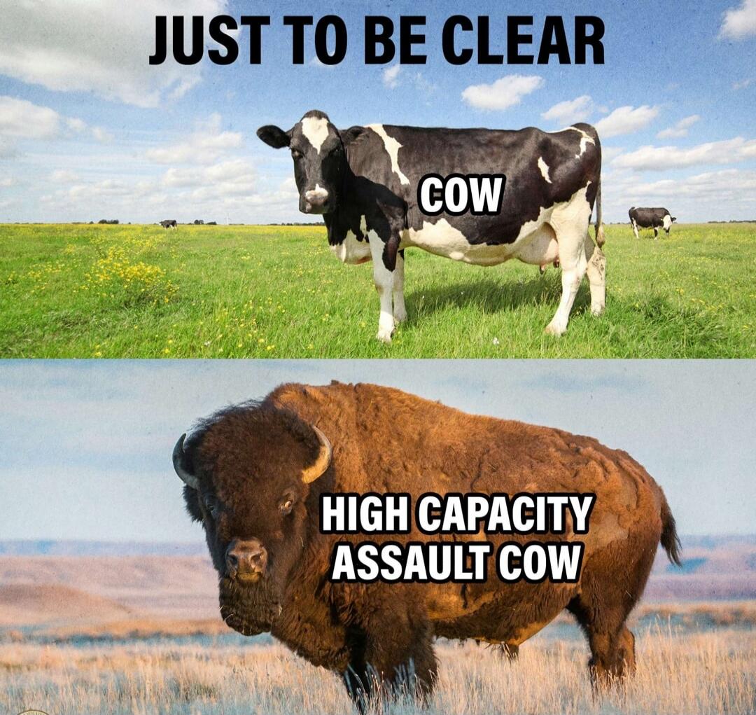 JUST TO BE CLEAR COW HIGH CAPACITY ASSAULT COW