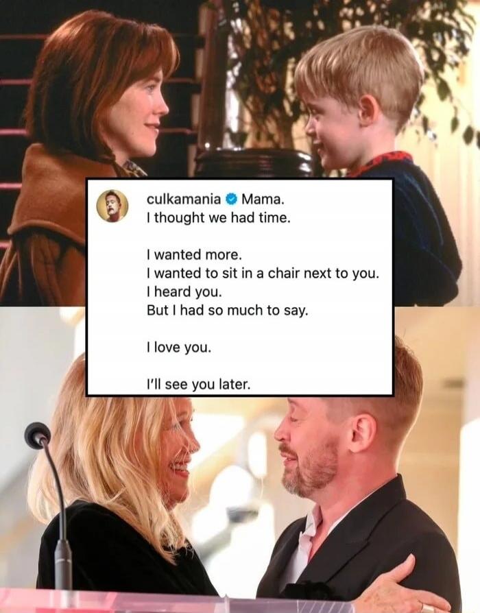 Mama. I thought we had time.

I wanted more.
I wanted to sit in a chair next to you.
I heard you.
But I had so much to say.

I love you.
I'll see you later.