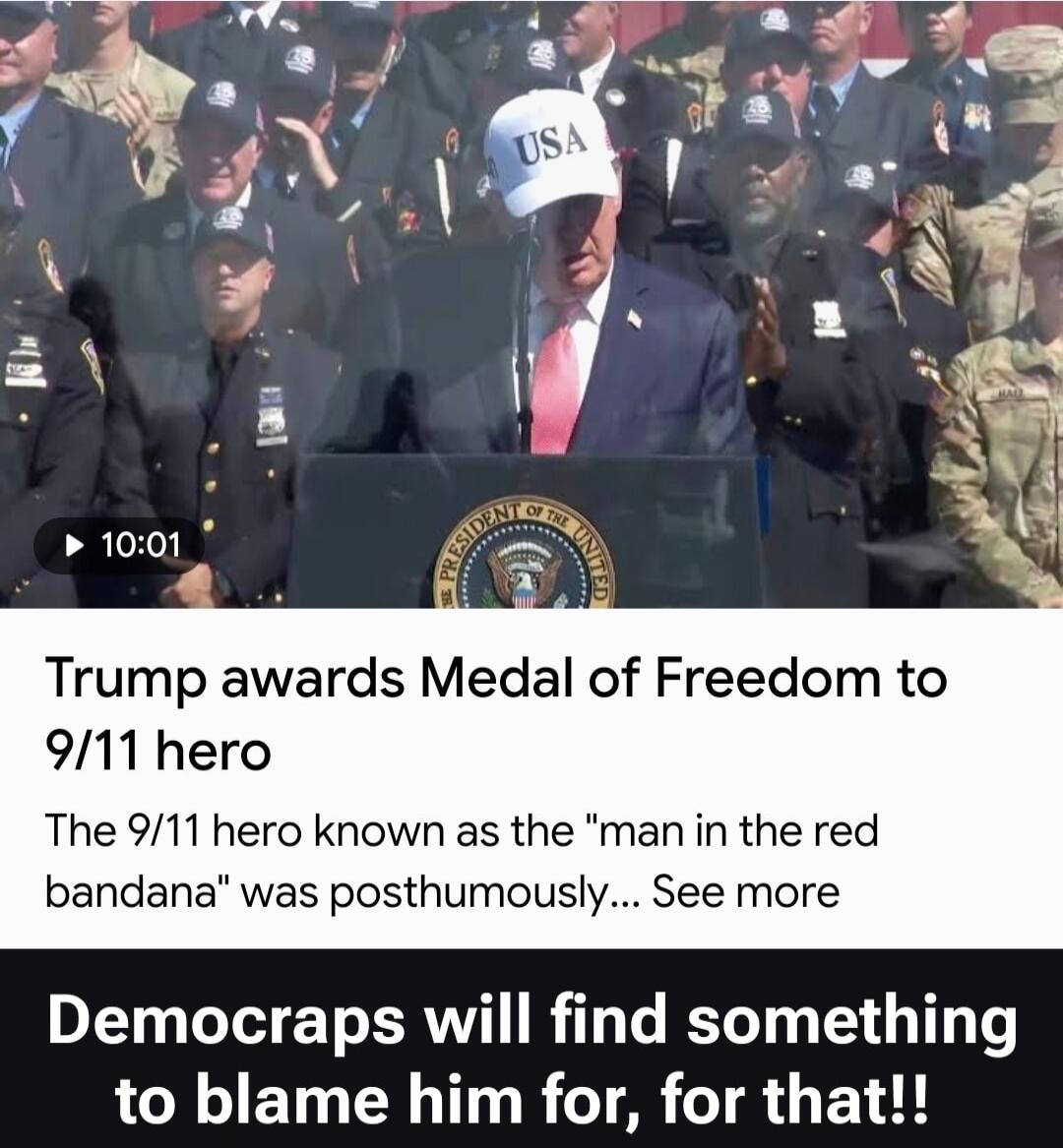 Trump awards Medal of Freedom to 9/11 hero. The 9/11 hero known as the 