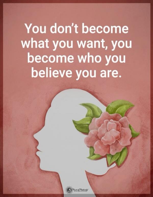 You don’t become what you want, you become who you believe you are.