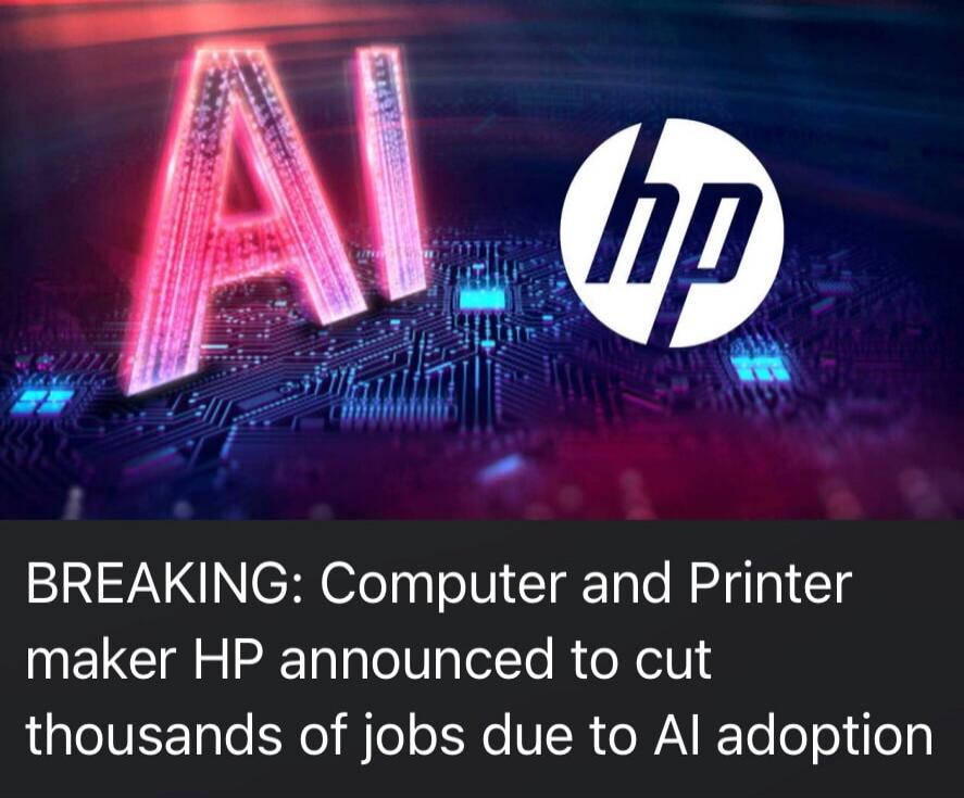 BREAKING: Computer and Printer maker HP announced to cut thousands of jobs due to AI adoption
Session ID: 1015040.