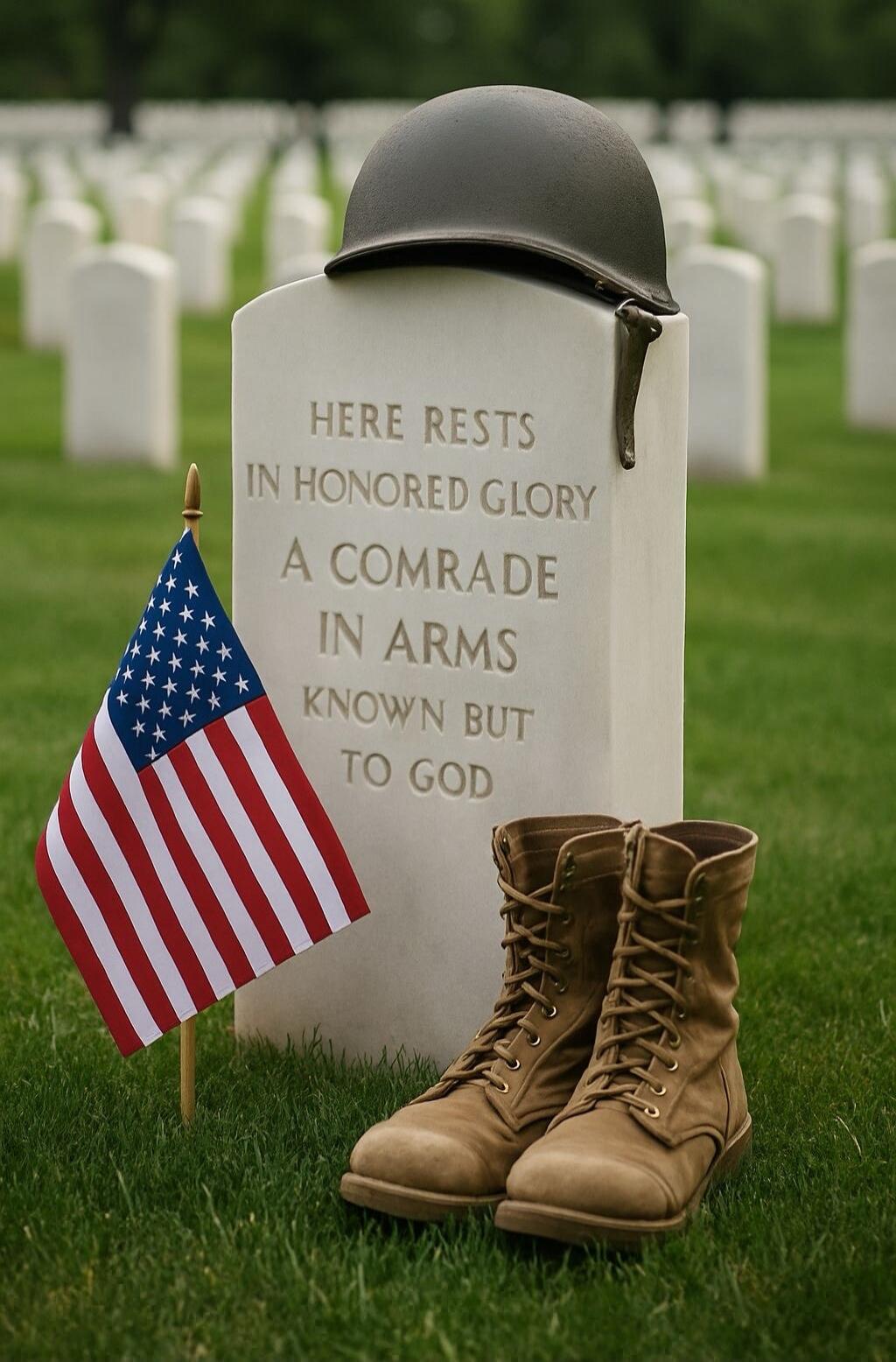 HERE RESTS IN HONORED GLORY A COMRADE IN ARMS KNOWN BUT TO GOD